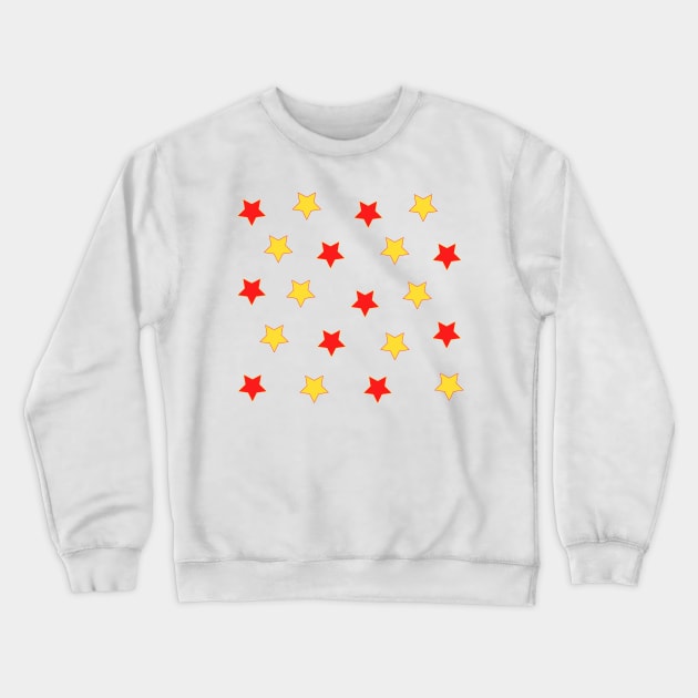 Red and Gold Stars Crewneck Sweatshirt by ampp